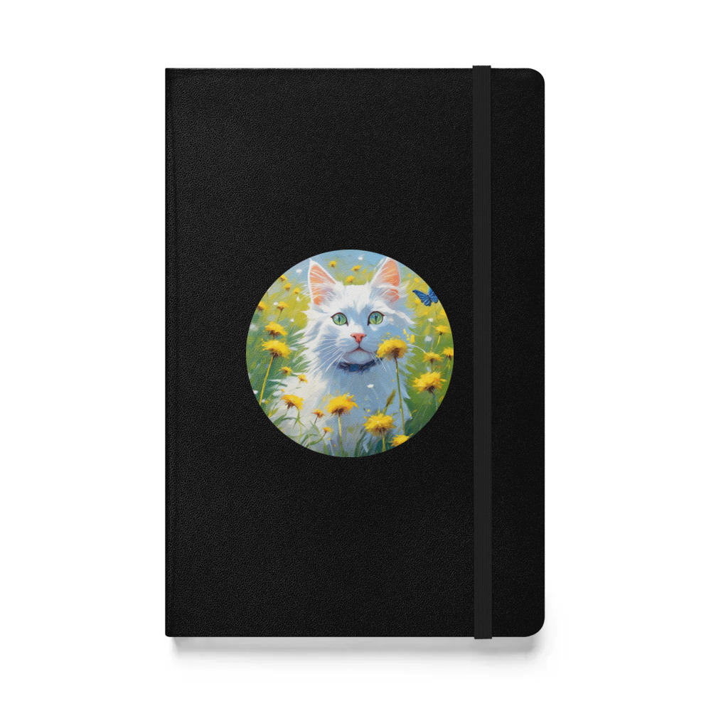 PugMug Custom White Companion Cat Hardcover Bound Notebook