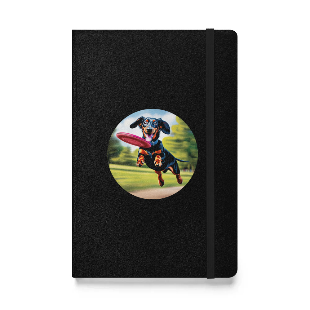 PugMug Custom Black Dachshund Hardcover Bound Notebook