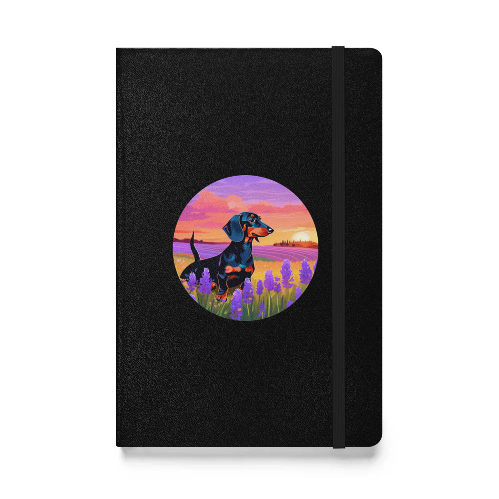 PugMug Custom Black Dachshund Hardcover Bound Notebook