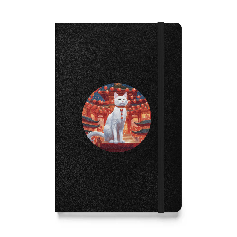 PugMug Custom White Companion Cat Hardcover Bound Notebook