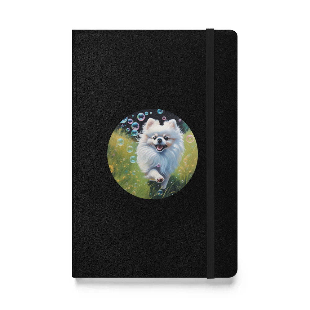 PugMug Custom White Pomeranian Hardcover Bound Notebook
