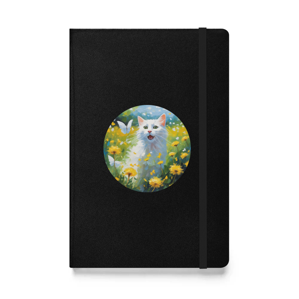 PugMug Custom White Companion Cat Hardcover Bound Notebook