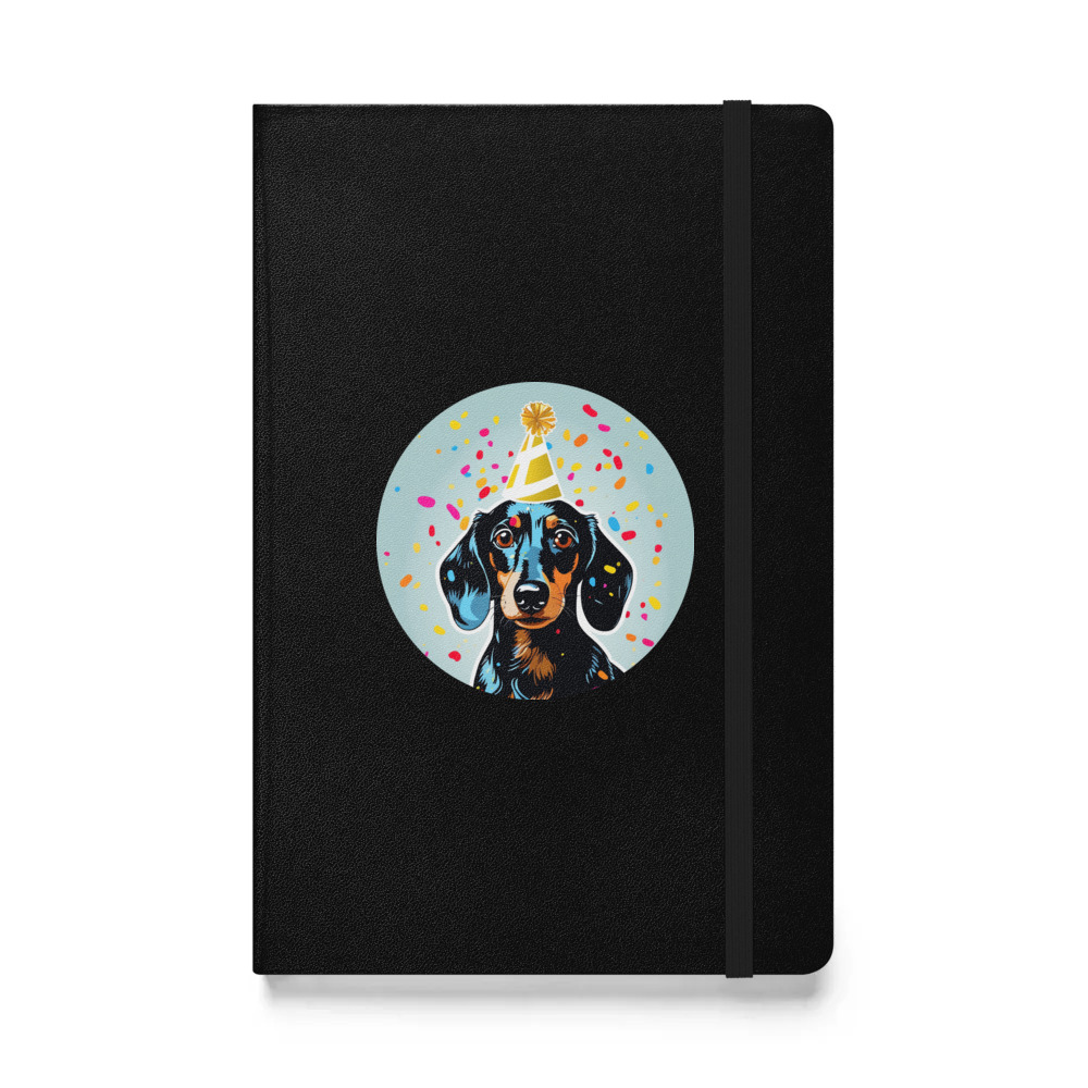 PugMug Custom Black Dachshund Hardcover Bound Notebook