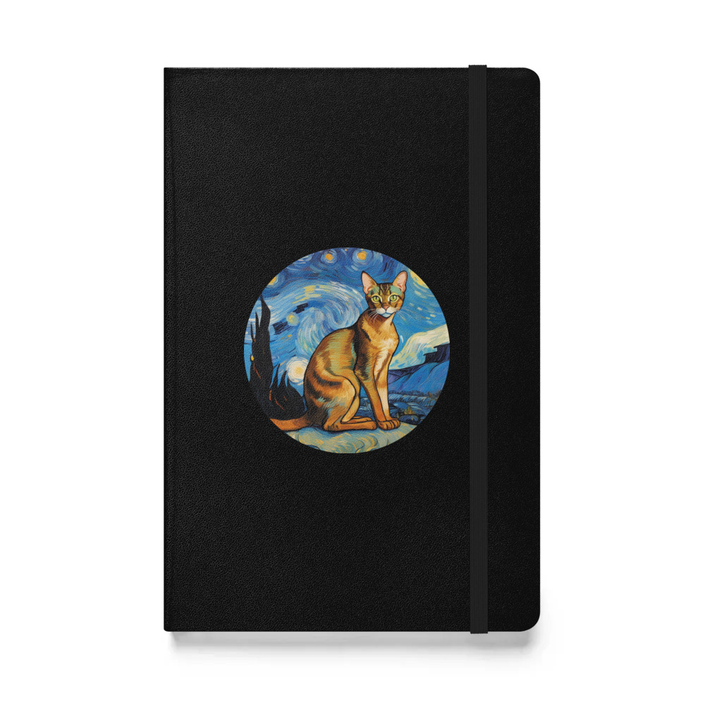 PugMug Custom Tabby Abyssinian Cat Hardcover Bound Notebook
