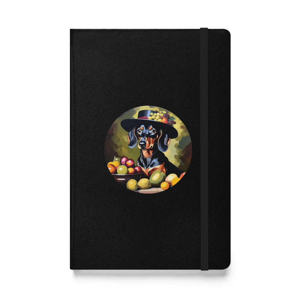 PugMug Custom Black Dachshund Hardcover Bound Notebook