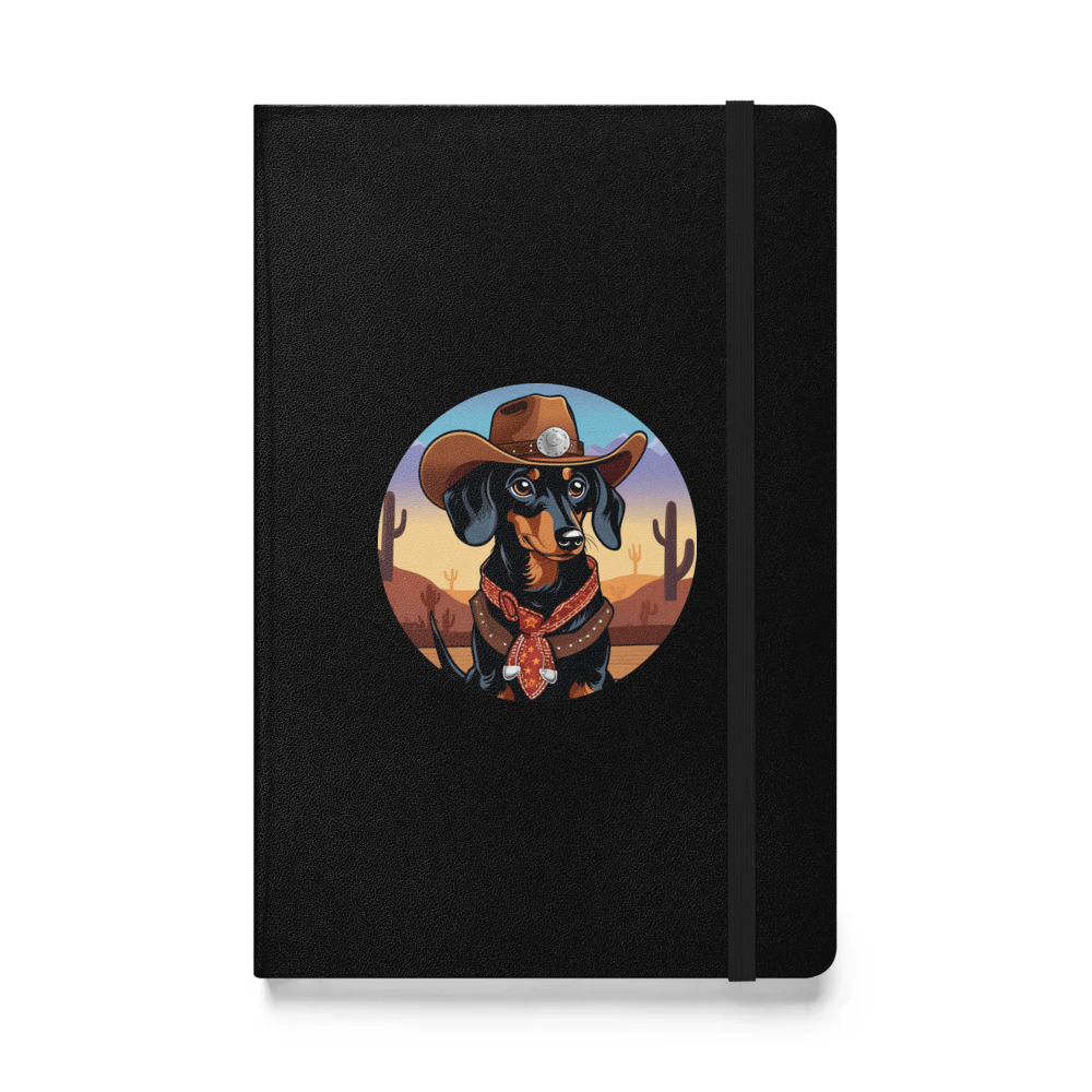 PugMug Custom Black Dachshund Hardcover Bound Notebook