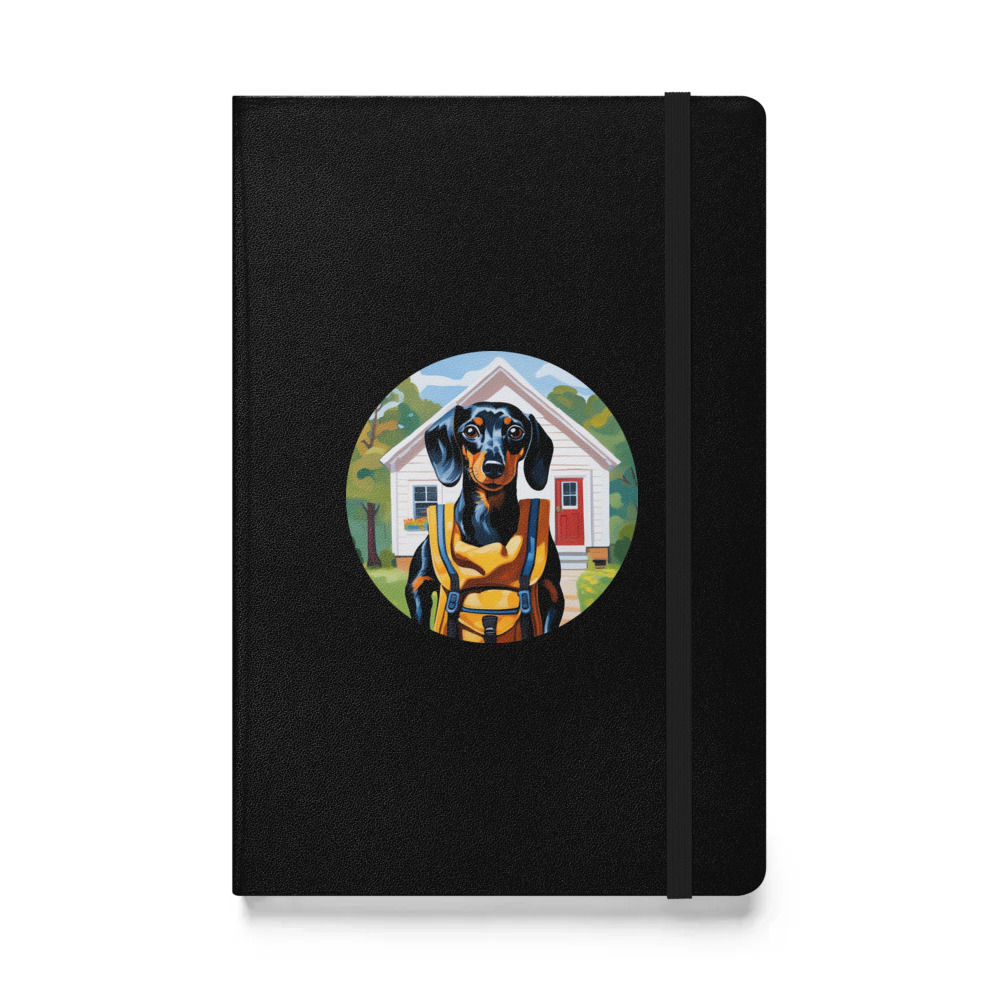 PugMug Custom Black Dachshund Hardcover Bound Notebook