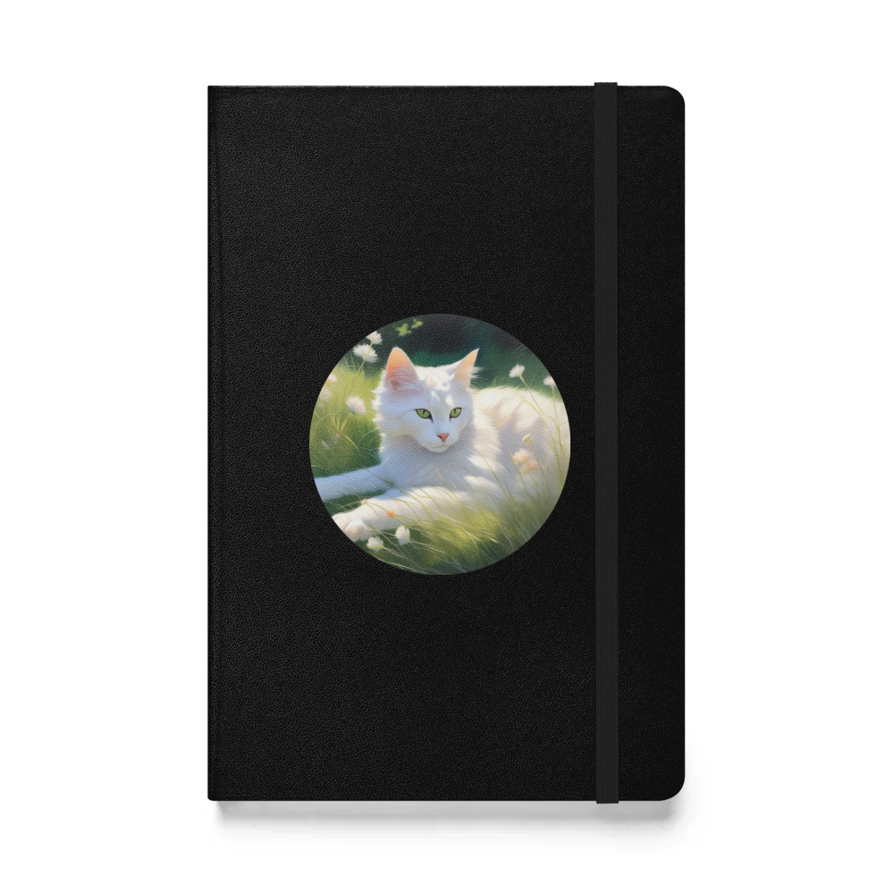PugMug Custom White Companion Cat Hardcover Bound Notebook
