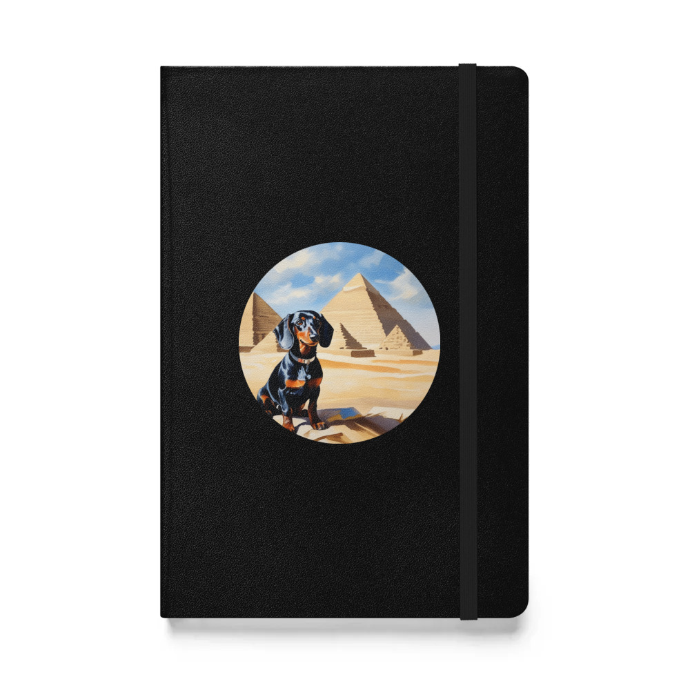 PugMug Custom Black Dachshund Hardcover Bound Notebook