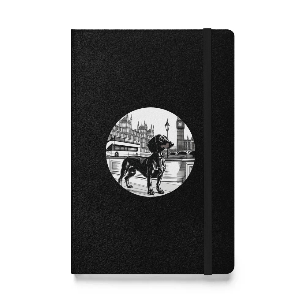PugMug Custom Black Dachshund Hardcover Bound Notebook