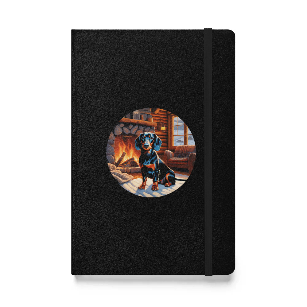 PugMug Custom Black Dachshund Hardcover Bound Notebook