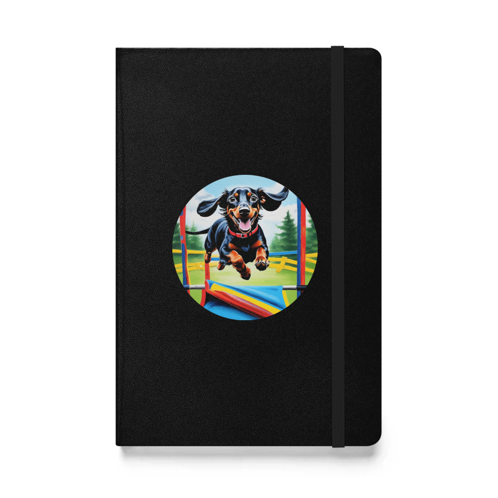 PugMug Custom Black Dachshund Hardcover Bound Notebook