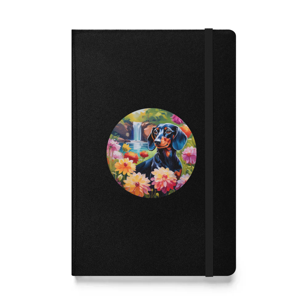 PugMug Custom Black Dachshund Hardcover Bound Notebook