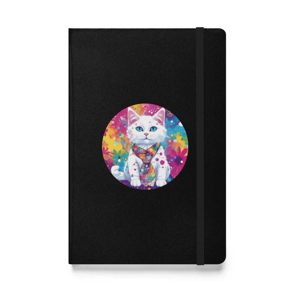 PugMug Custom White Companion Cat Hardcover Bound Notebook