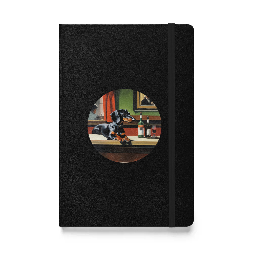 PugMug Custom Black Dachshund Hardcover Bound Notebook
