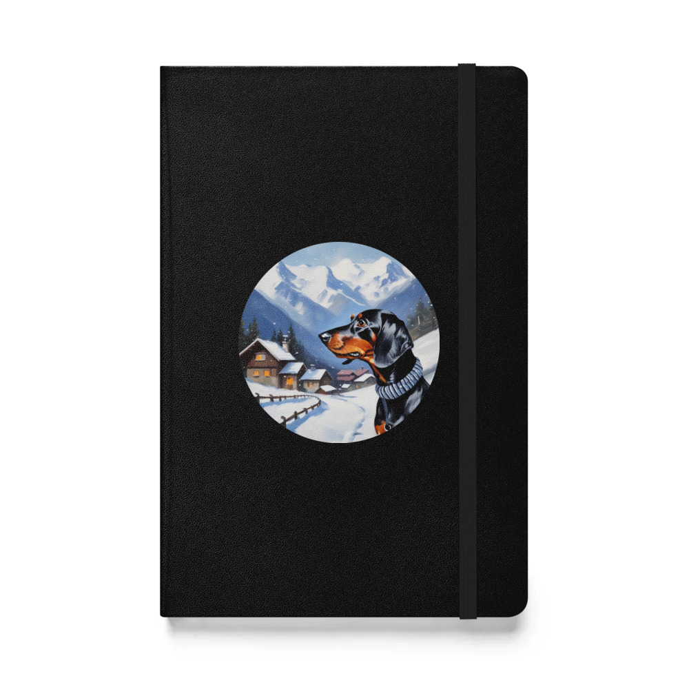 PugMug Custom Black Dachshund Hardcover Bound Notebook