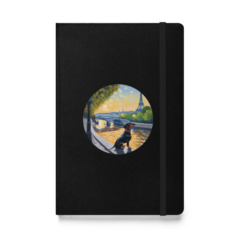PugMug Custom Black Dachshund Hardcover Bound Notebook