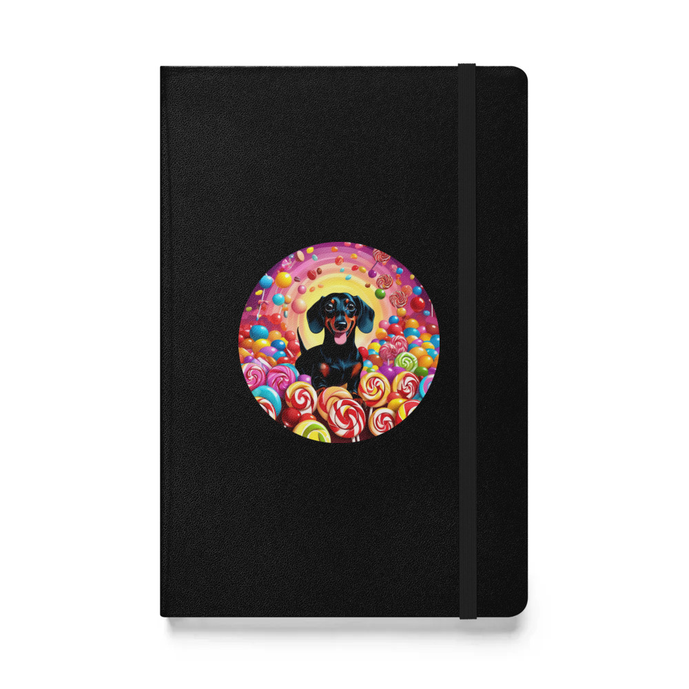 PugMug Custom Black Dachshund Hardcover Bound Notebook