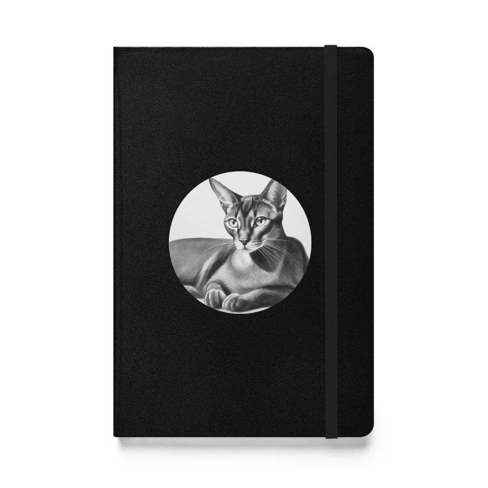 PugMug Custom Black Abyssinian Cat Hardcover Bound Notebook