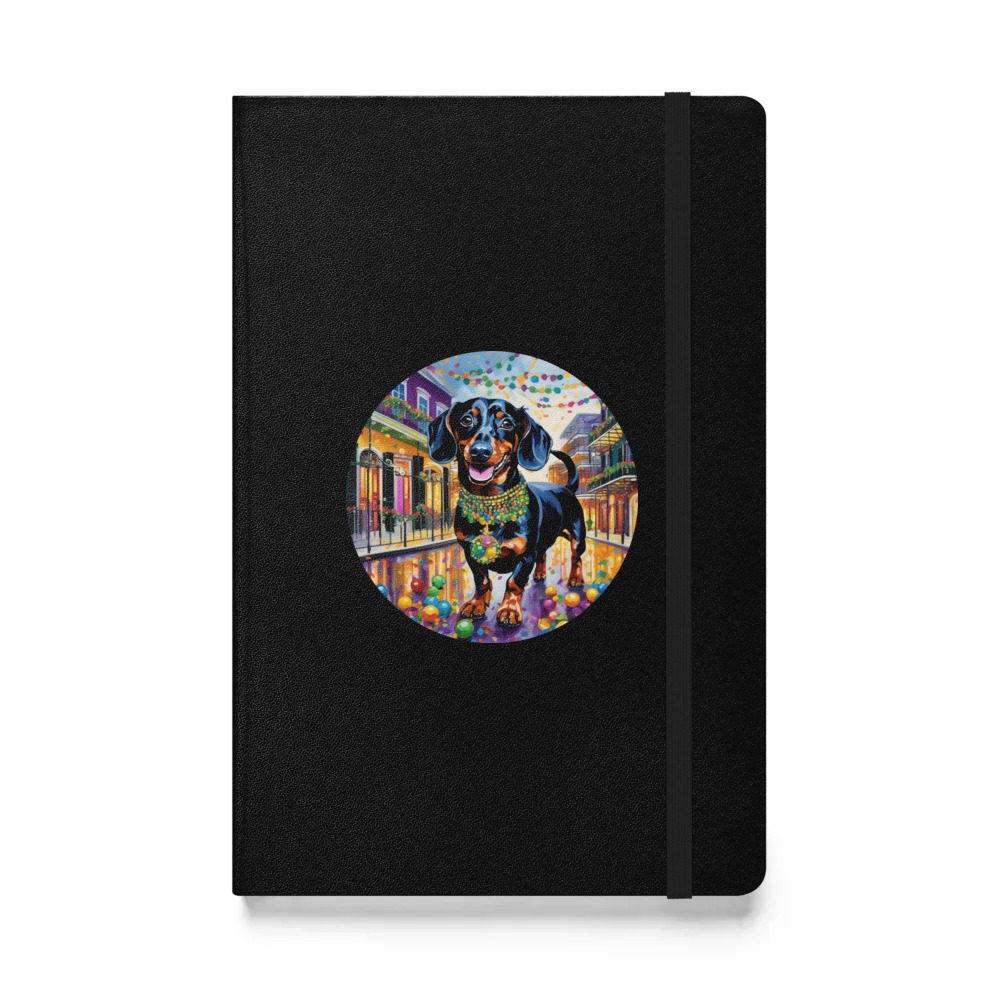 PugMug Custom Black Dachshund Hardcover Bound Notebook