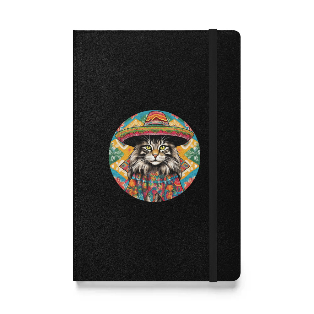 PugMug Custom Tabby Maine Coon Cat Hardcover Bound Notebook