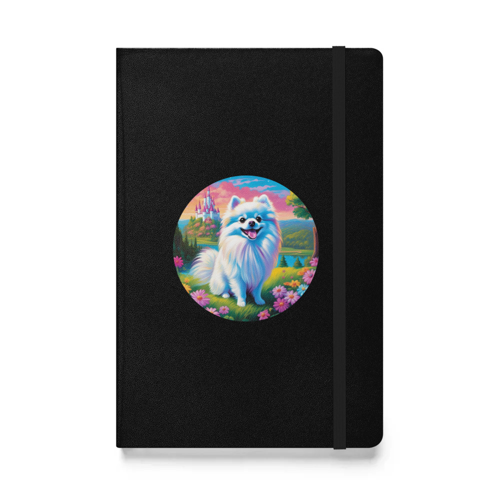 PugMug Custom White Pomeranian Hardcover Bound Notebook