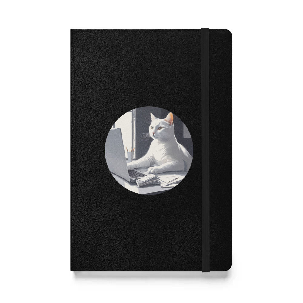 PugMug Custom White Companion Cat Hardcover Bound Notebook