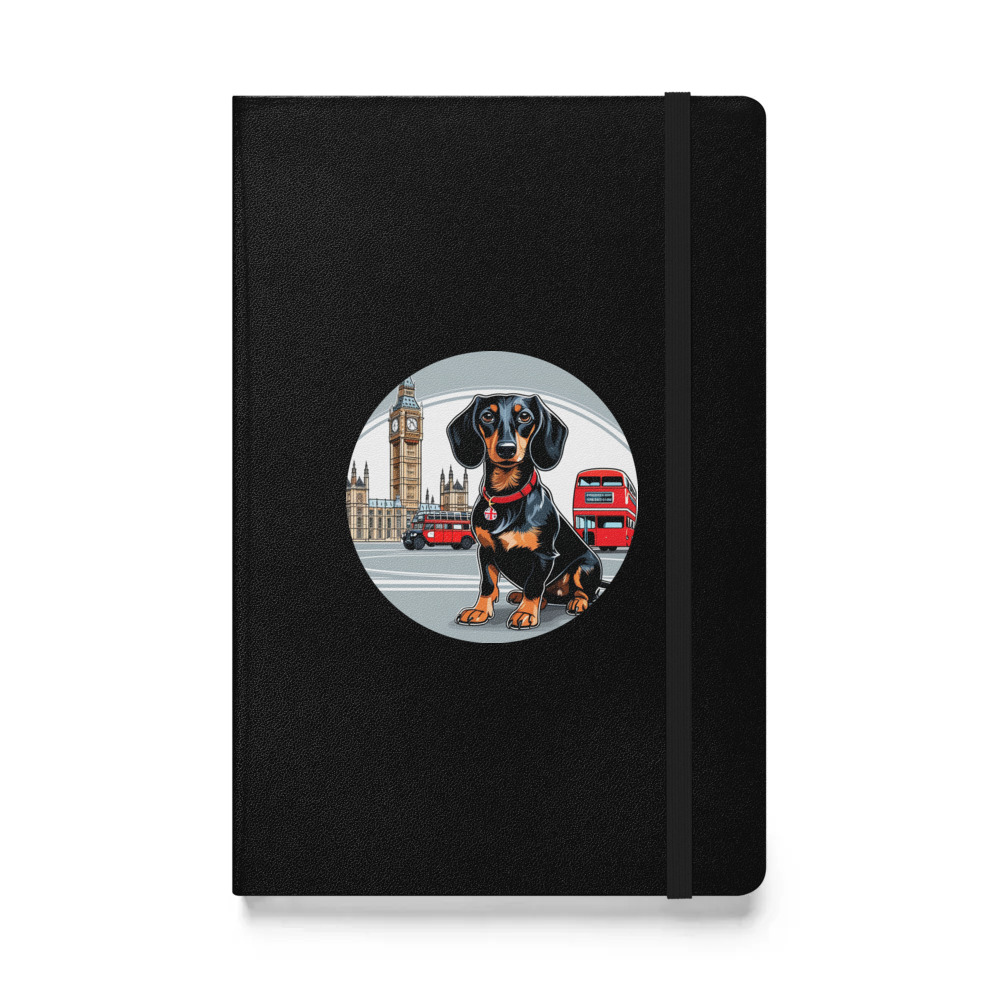 PugMug Custom Black Dachshund Hardcover Bound Notebook
