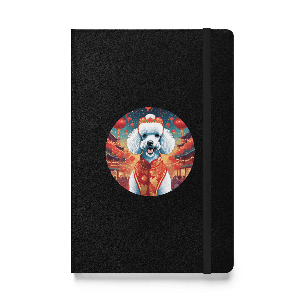PugMug Custom White Poodle Hardcover Bound Notebook