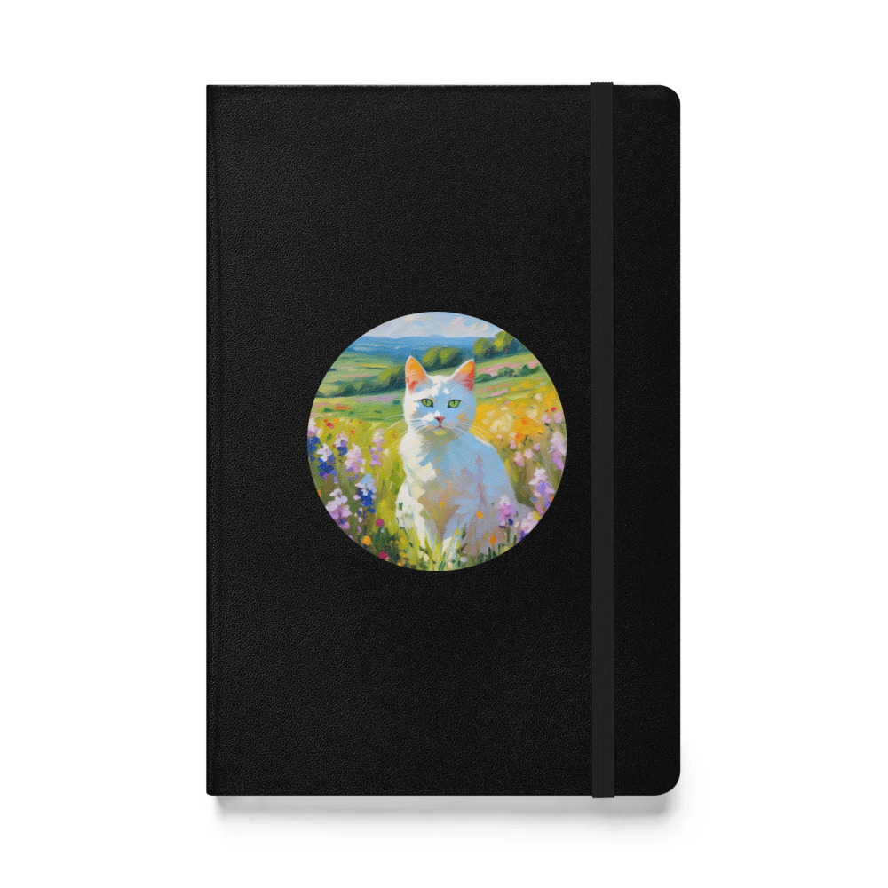 PugMug Custom White Companion Cat Hardcover Bound Notebook
