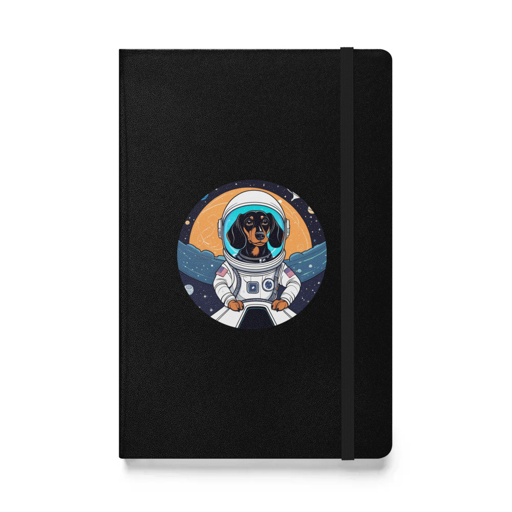 PugMug Custom Black Dachshund Hardcover Bound Notebook