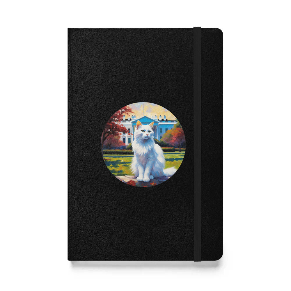PugMug Custom White Companion Cat Hardcover Bound Notebook