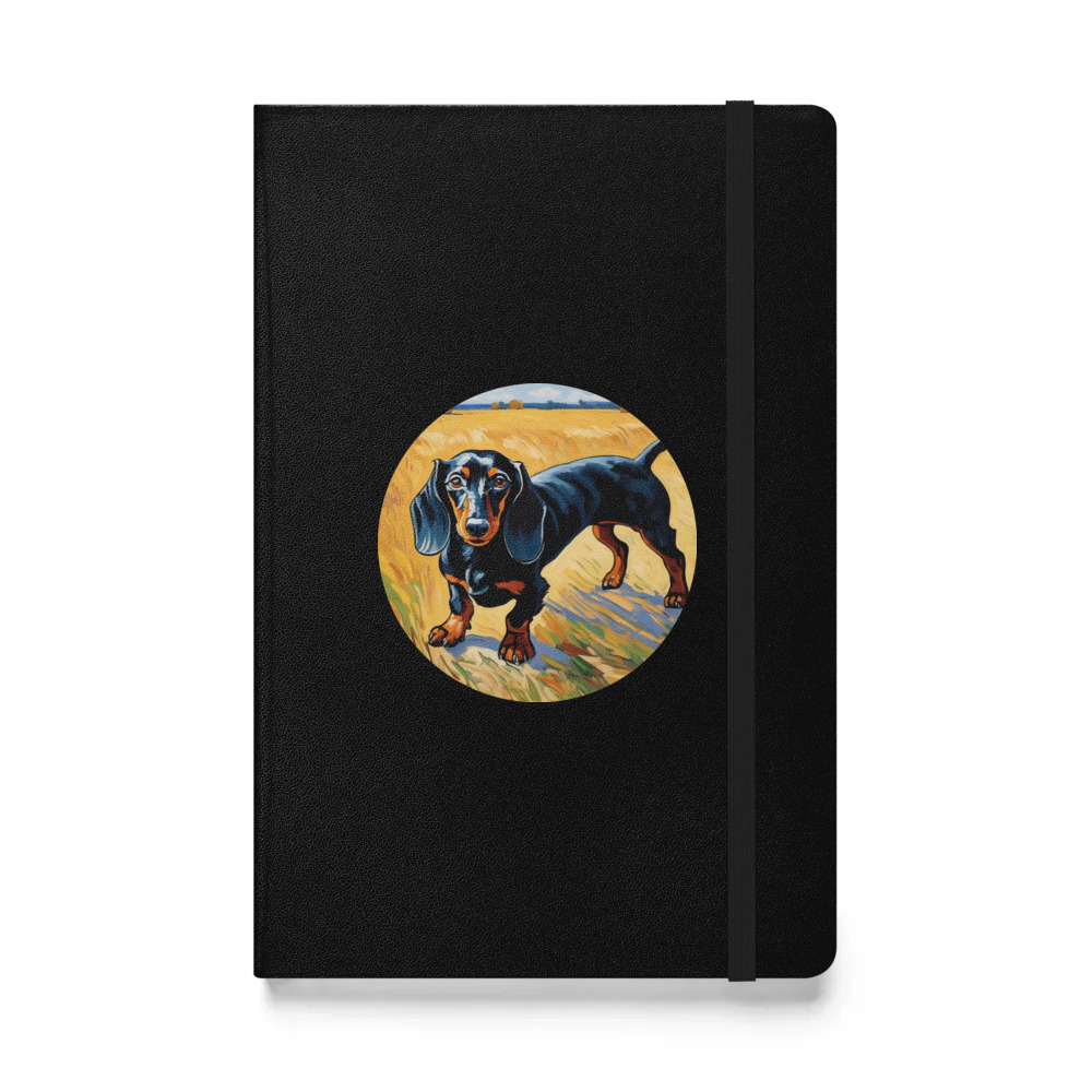 PugMug Custom Black Dachshund Hardcover Bound Notebook