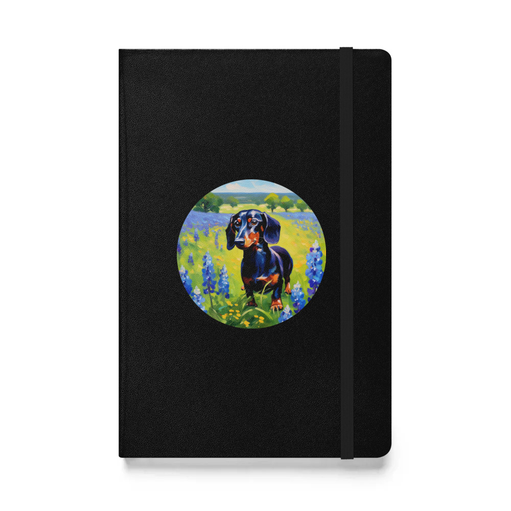 PugMug Custom Black Dachshund Hardcover Bound Notebook