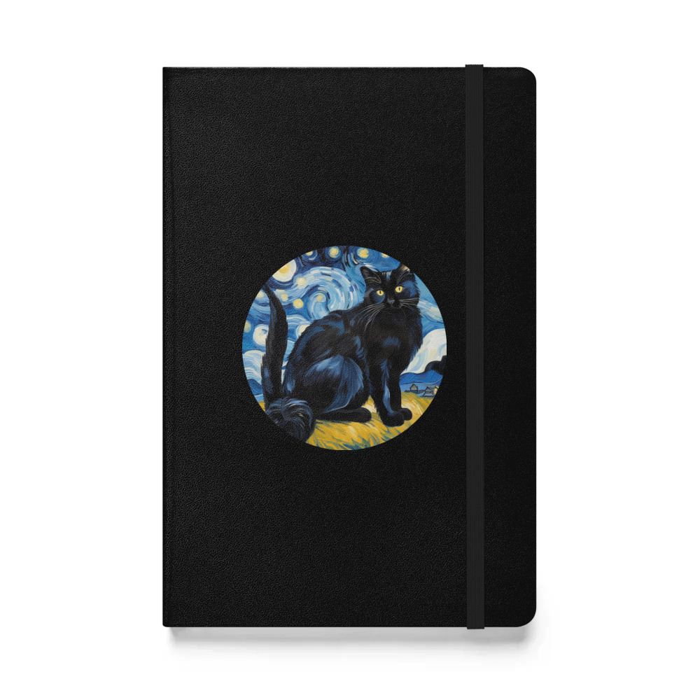 PugMug Custom Black Ragdoll Cat Hardcover Bound Notebook