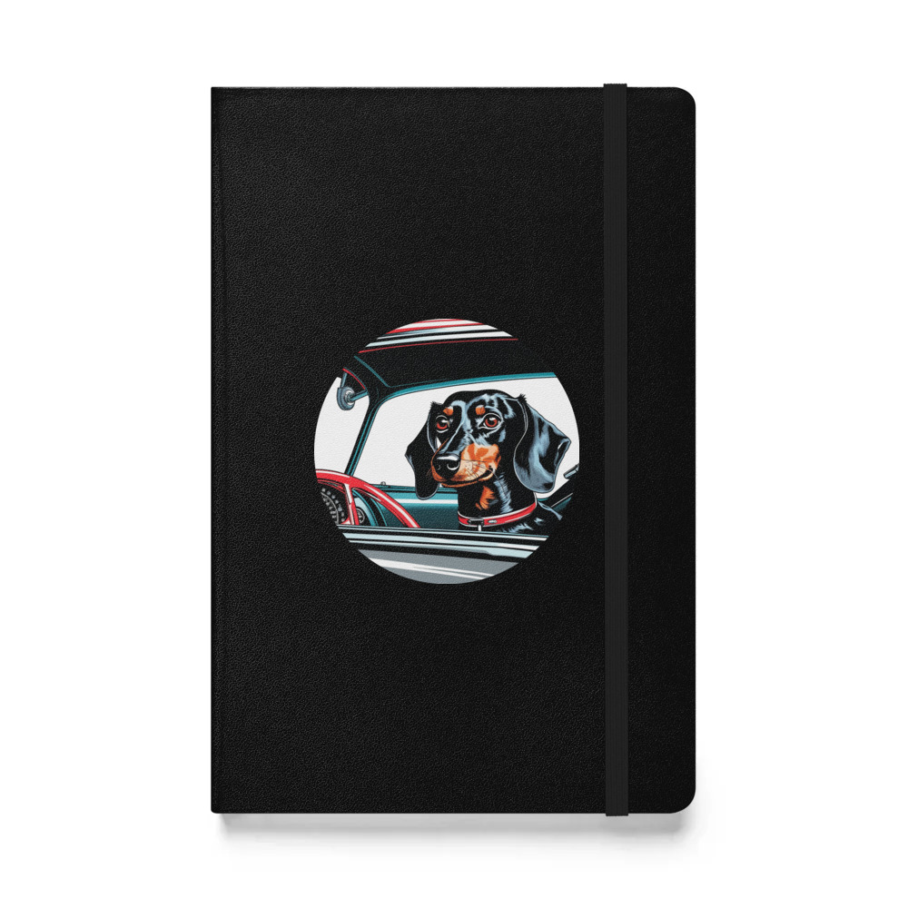 PugMug Custom Black Dachshund Hardcover Bound Notebook