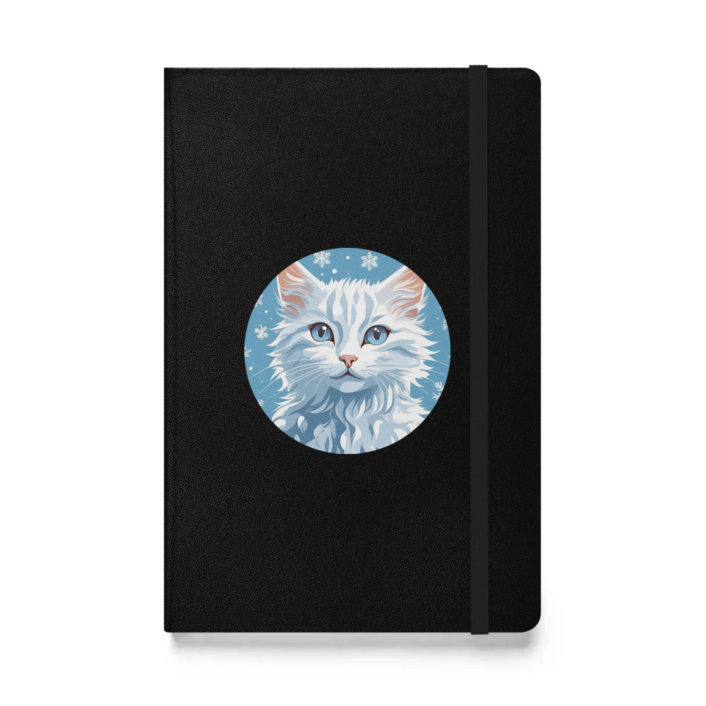PugMug Custom White Companion Cat Hardcover Bound Notebook