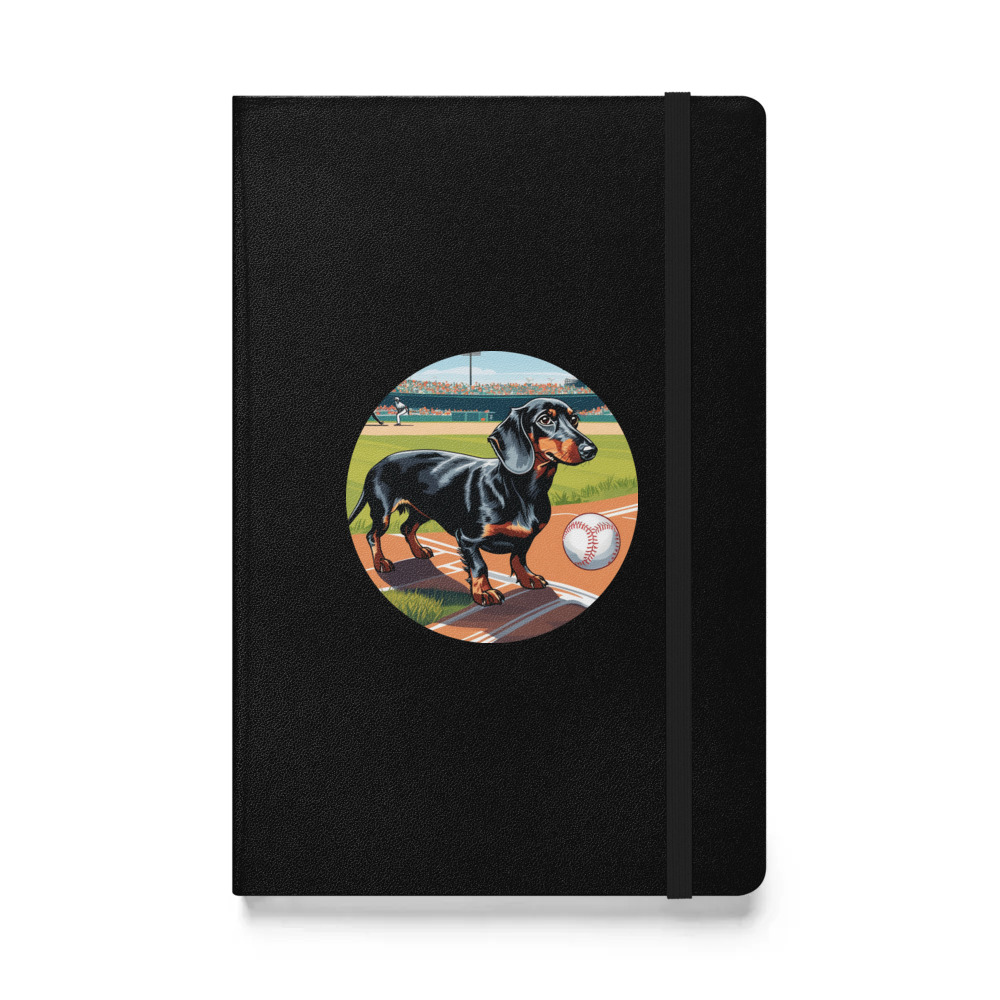 PugMug Custom Black Dachshund Hardcover Bound Notebook