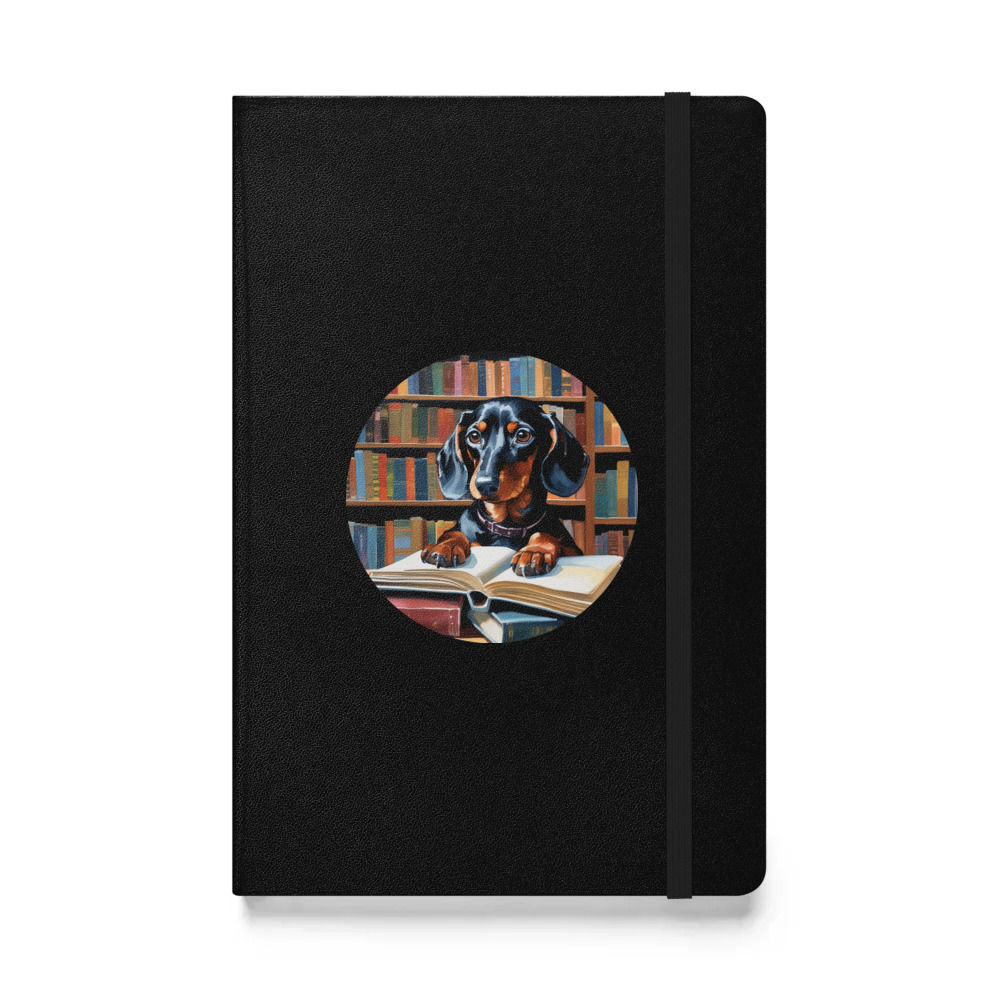 PugMug Custom Black Dachshund Hardcover Bound Notebook