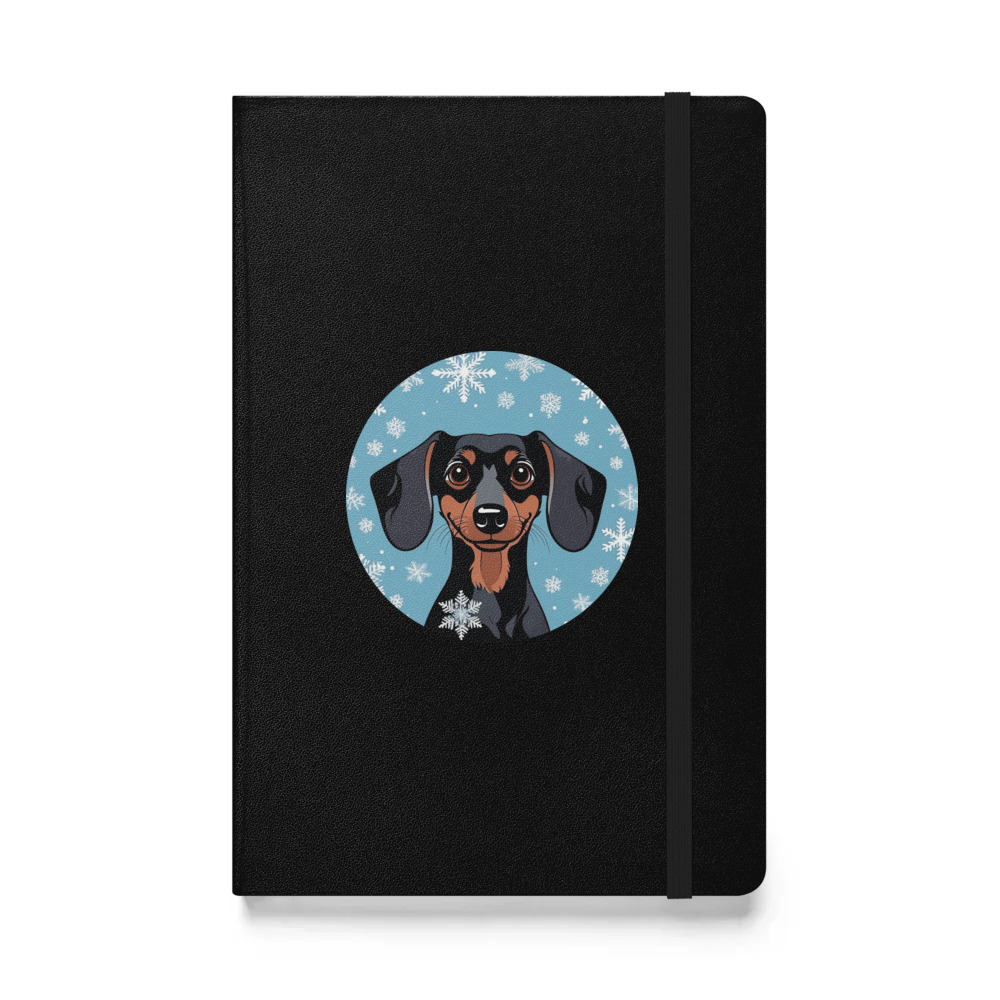 PugMug Custom Black Dachshund Hardcover Bound Notebook