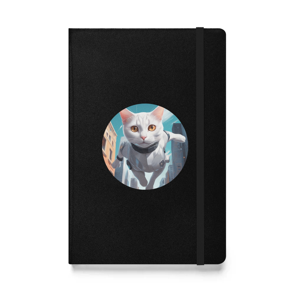 PugMug Custom White Companion Cat Hardcover Bound Notebook