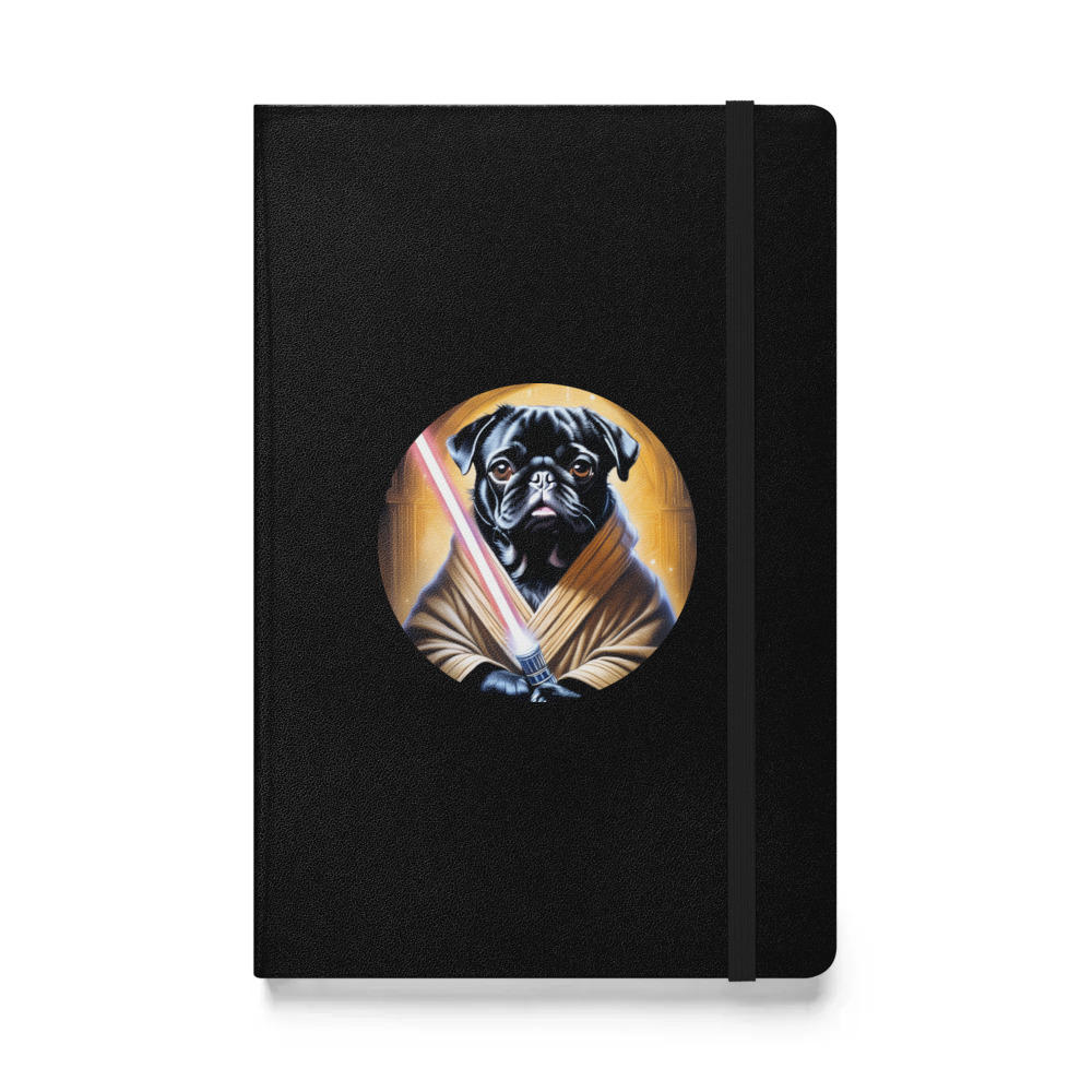 PugMug Custom Black Pug Hardcover Bound Notebook