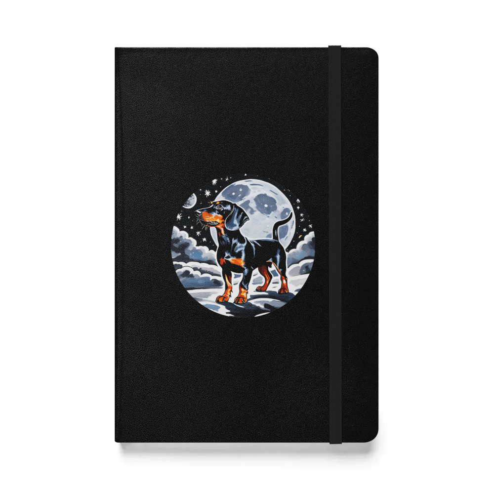 PugMug Custom Black Dachshund Hardcover Bound Notebook