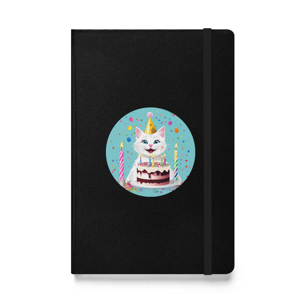 PugMug Custom White Companion Cat Hardcover Bound Notebook