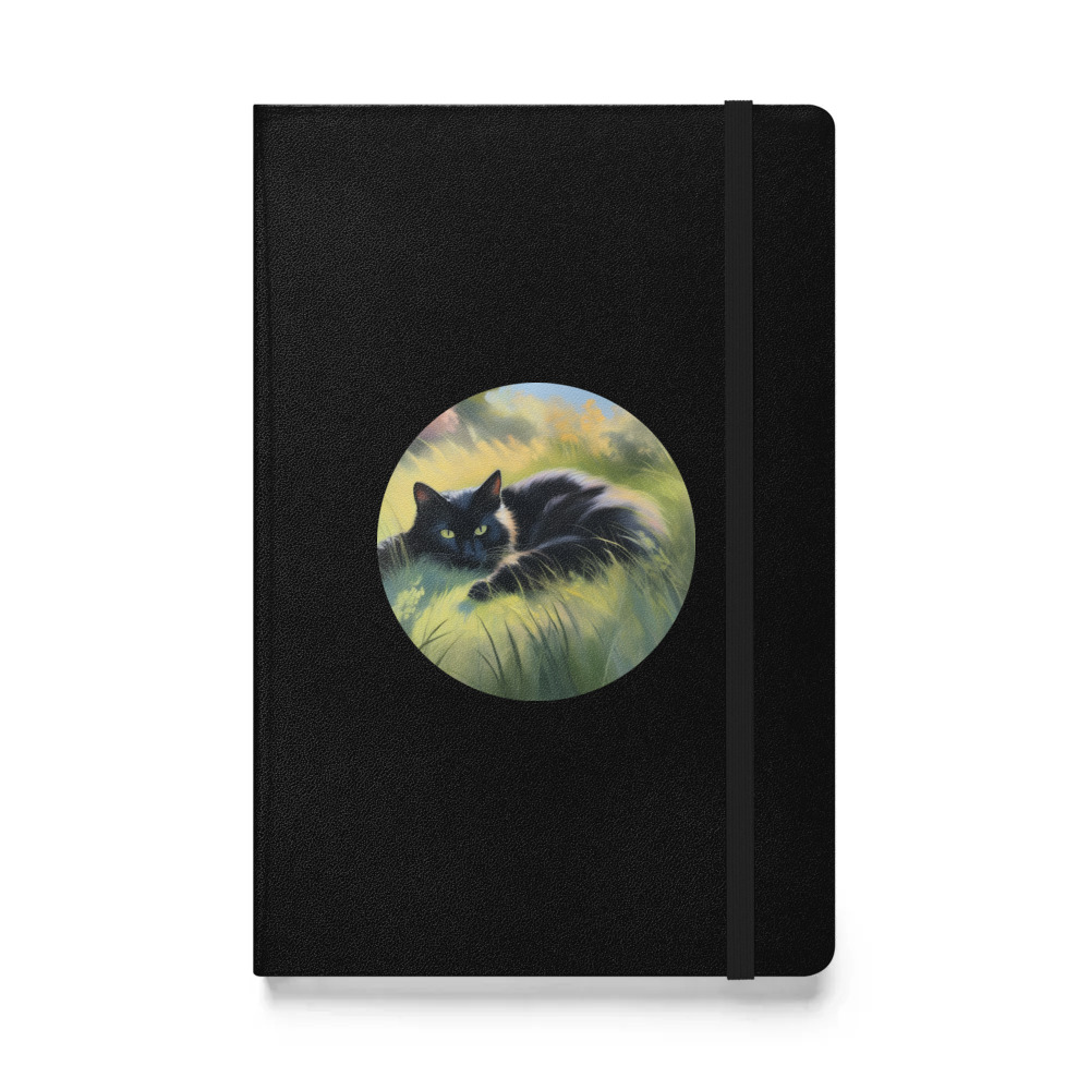 PugMug Custom Black Companion Cat Hardcover Bound Notebook