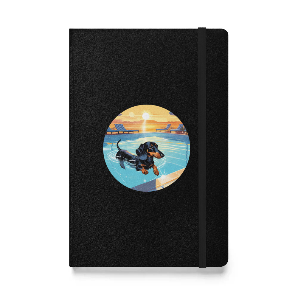 PugMug Custom Black Dachshund Hardcover Bound Notebook