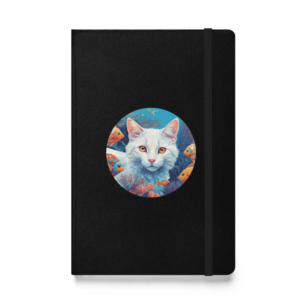 PugMug Custom White Companion Cat Hardcover Bound Notebook
