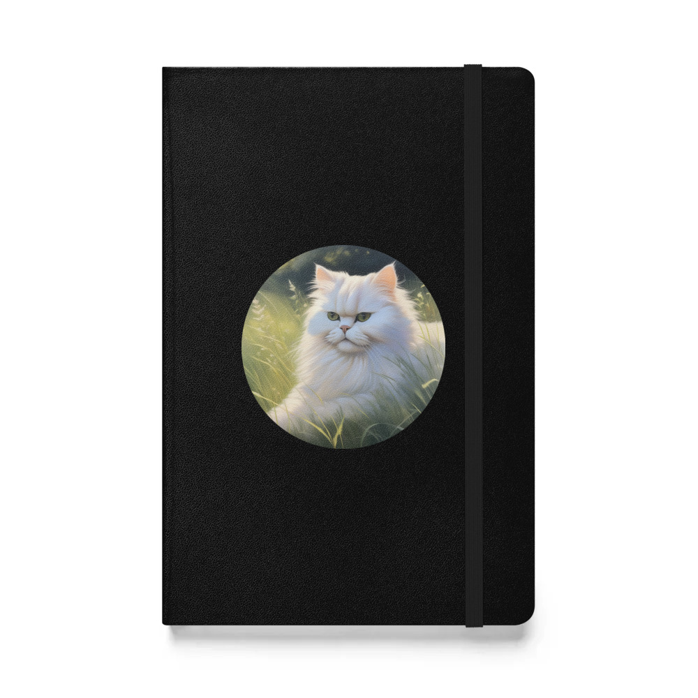 PugMug Custom White Persian Cat Hardcover Bound Notebook