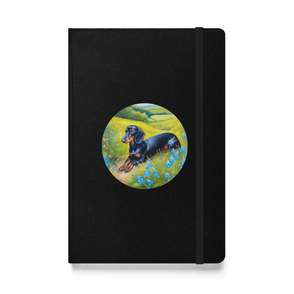 PugMug Custom Black Dachshund Hardcover Bound Notebook