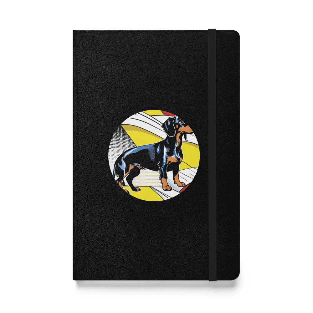 PugMug Custom Black Dachshund Hardcover Bound Notebook
